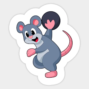 Rat at Bowling with Bowling ball Sticker